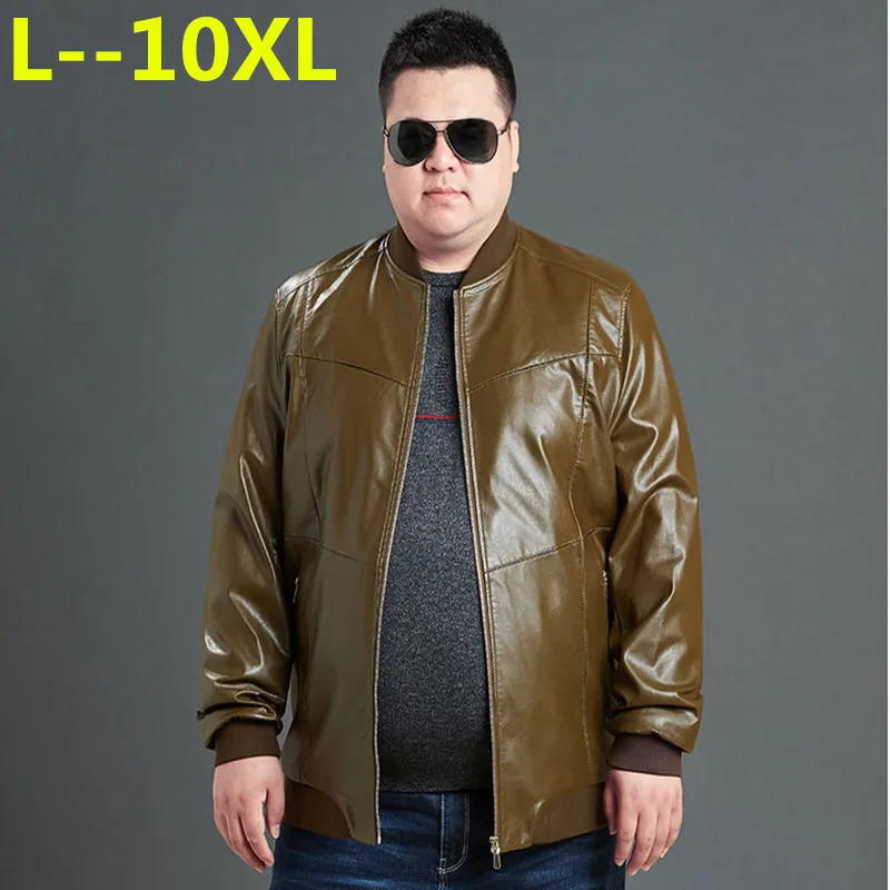 Мотоциклетная кожаная куртка размера плюс 10XL 8XL 6XL мужская повседневные мужские