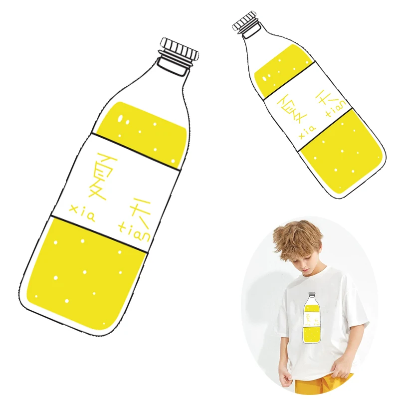 Летняя стильная термонаклейка для бутылки с соком наклейки одежды виниловые