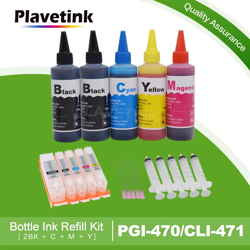 Чернильный картридж Plavetink многоразовый для CANON PIXMA MG6840 MG5740 TS5040 TS6040 5 цветов 500 мл с
