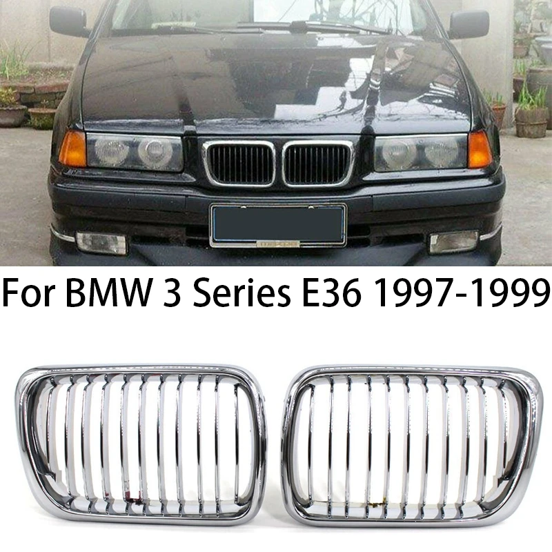 

Серебристо-черная рамка, передний бампер для радиатора BMW 3-series E36 318i 320i 323i 325i M3 4 Door 1997-1999