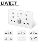 Белая 6-контактная настенная розетка LIWBET и USB-розетка с пластиковой панелью