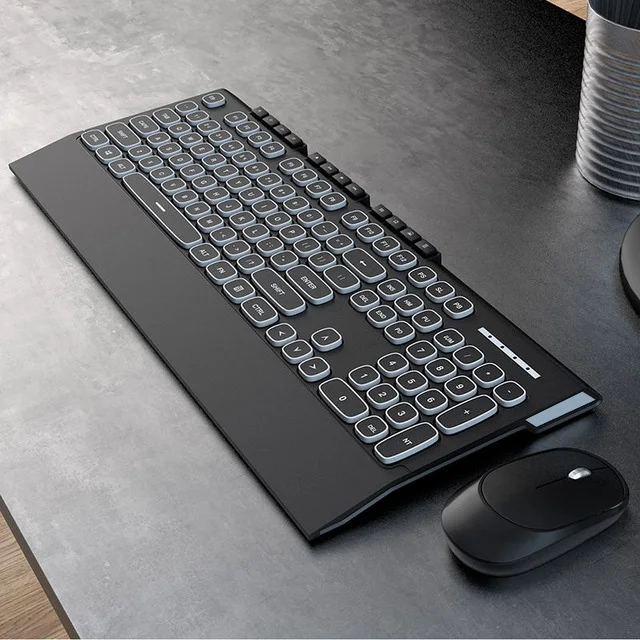 Black 2,4G Беспроводная игровая клавиатура, мышь, комбинированная Бесшумная клавиатура, оптическая мышь для Macbook, lenovo, Dell, hp, Asus, ноутбука, компьютера - Цвет: Black