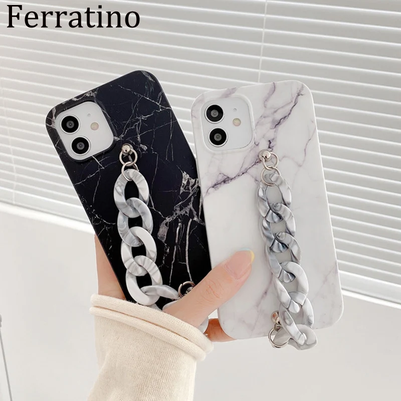 

Ins Fashion Classic Marble Pattern Bracelet Chain Soft Case for iphone 12 Pro Max 11 Pro Max XR X XS Max 7 8 Plus SE 2020 Cover