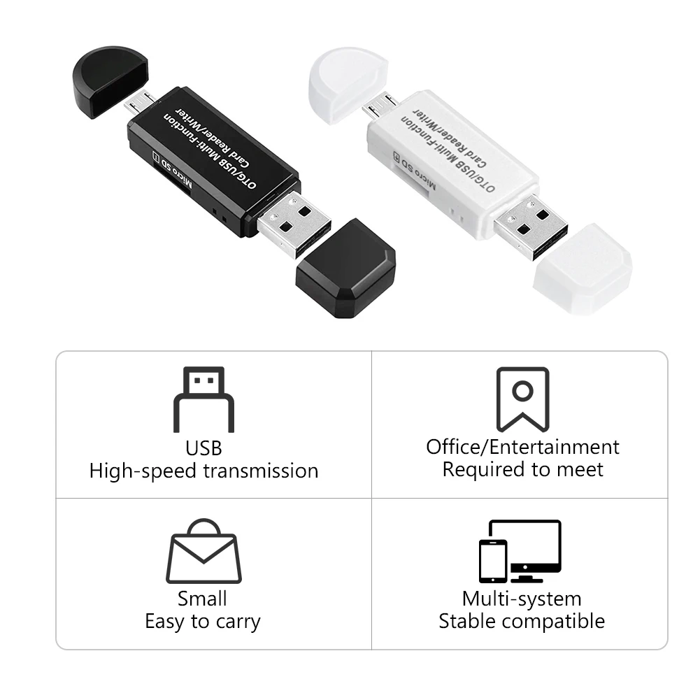 Micro USB OTG 2 в 1 0 адаптер SD кардридер для TF SDXC SDHC MMC Android телефон планшетный ПК карты