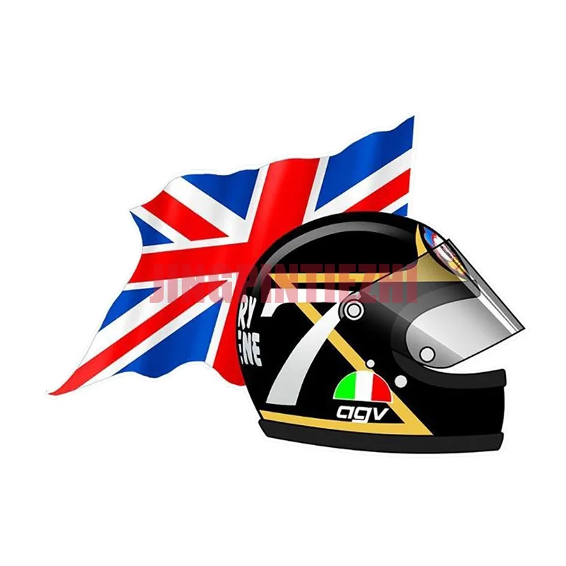 

Индивидуальный шлем с надписью «Barry SHEENE», наклейка с правом флагом, забавная наклейка для стайлинга автомобиля, водонепроницаемые наклейки ...