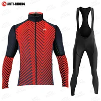 2021 mens cycling jersey long sleeve set mtb bike clothing maillot ropa ciclismo hombre bicycle wear 19d gel bib pants