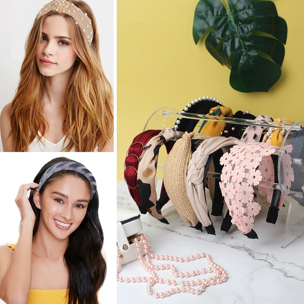 

2/3/5pcs Cross Knot Pearls Headband Randomly Send Women Lady Hairband 2021 Fashion Hair Hoop Band Bezel Hair Accessories