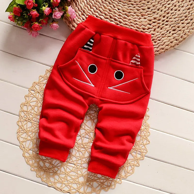 Теплые штаны для мальчиков зимние детские модные милые брюки из плотного бархата