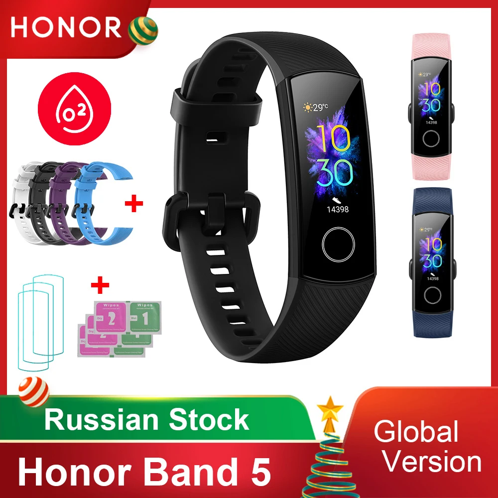 Смарт браслет Honor Band 5 /5i/ 4/ 4e фитнес трекер с функцией измерения кровяного