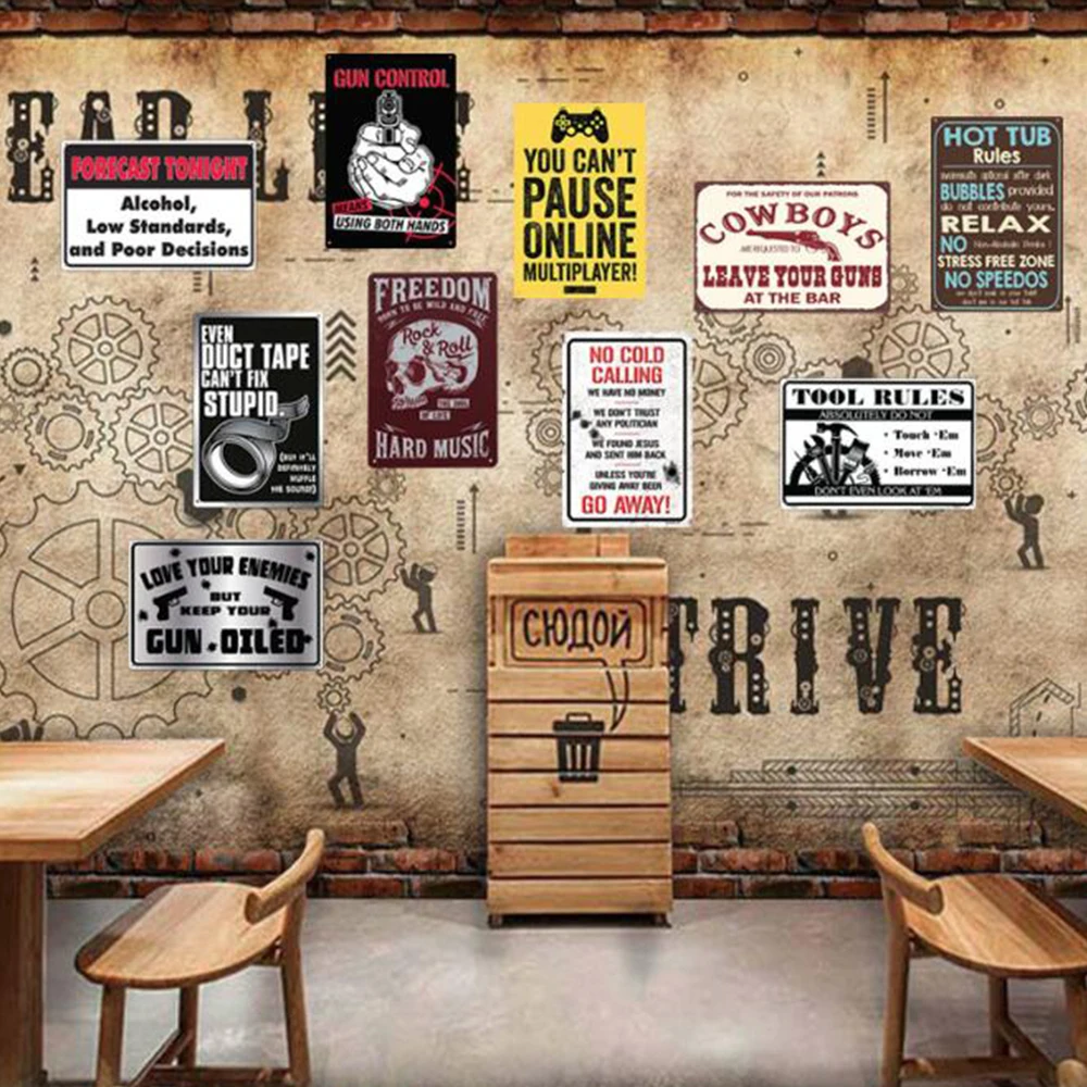 Предупреждение ющий металлический постер ждающие оловянные знаки