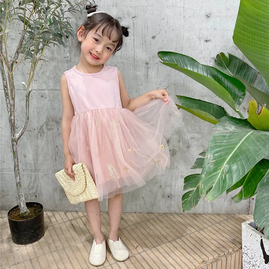 Одежда для маленьких девочек Сетчатое платье + куртка комплекты одежда в