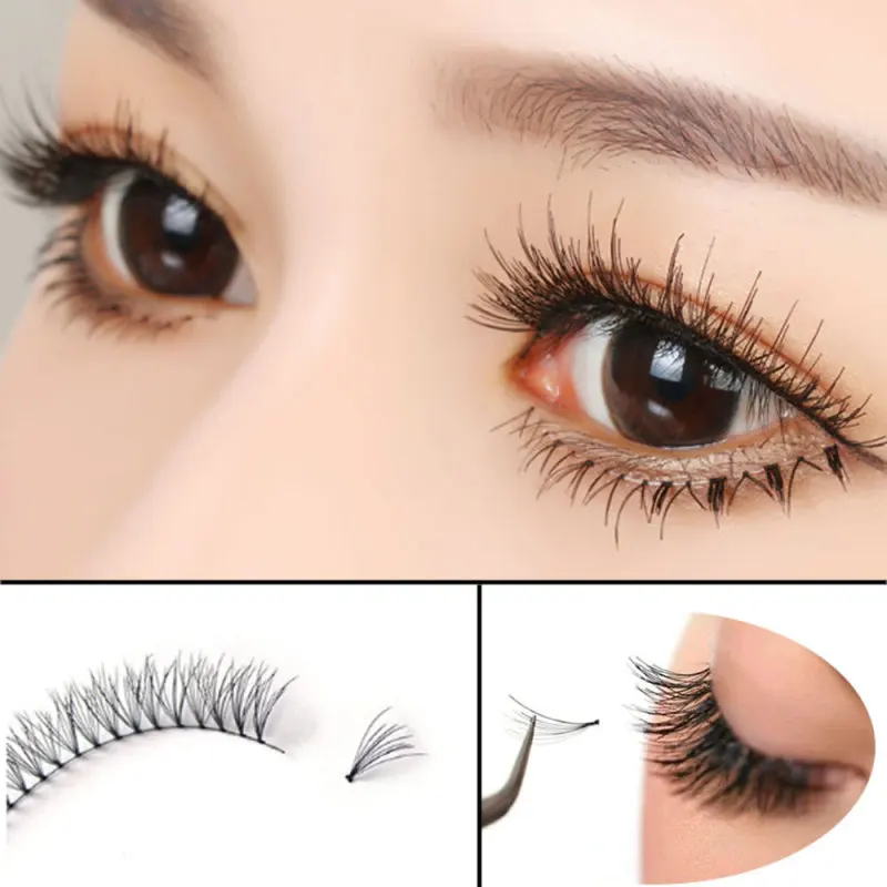 

4pcs Sharpened Hair Single Grafted 8-11mm False Eyelashes Extension Tools Full Coverage Eye Lashes Long Makeup Tools