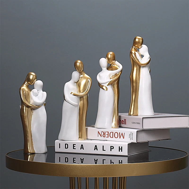 

Abstract Character Sculpture Resin Couple Decoration Boy Girl Figurine Living Room TV Cabinet Character Decoration Wedding Gift