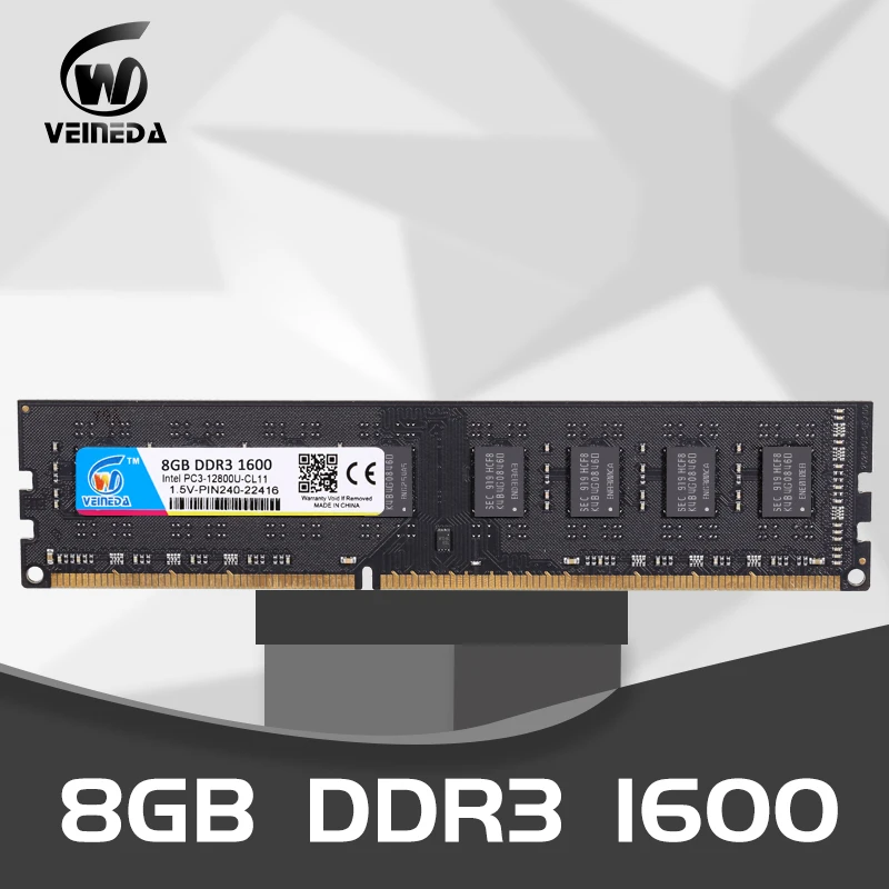 VEINEDA оперативная Память Dimm ddr3 32 Гб 4X8 ГБ 1600 МГц память оперативная память для всех Intel AMD Настольный PC3-12800 32 Гб ddr 3 память без ECC