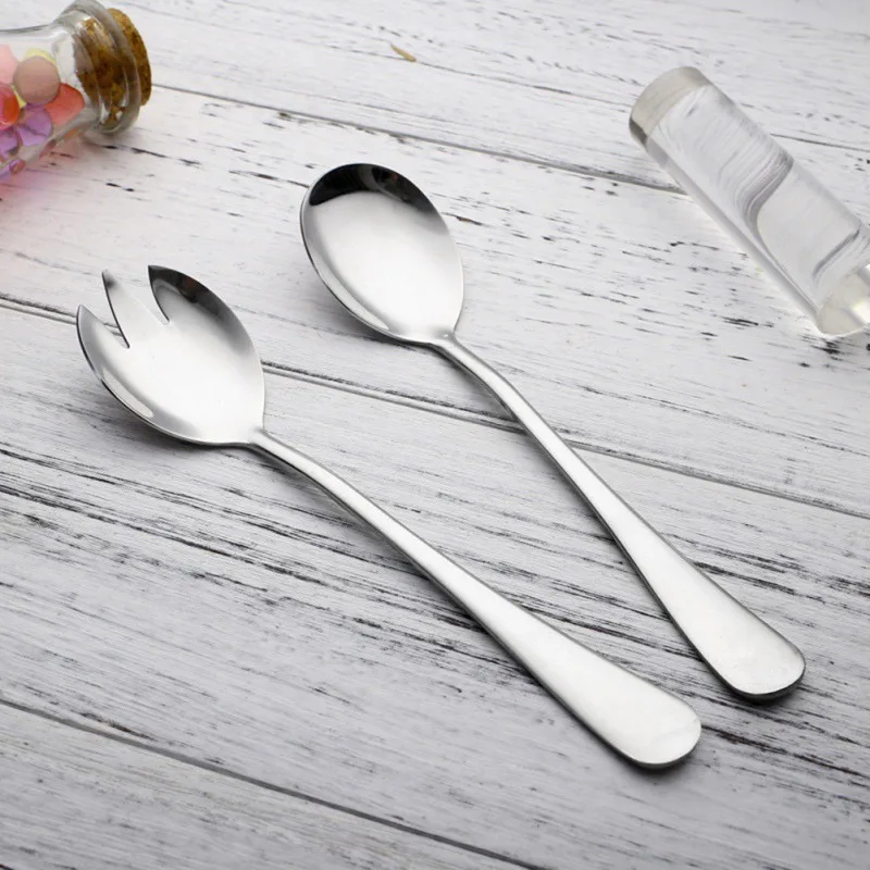 Gold Salad Spoon Fork 2PCS Stainless Steel Cutlery Set Serving Colorful Unique Spoons* | Дом и сад