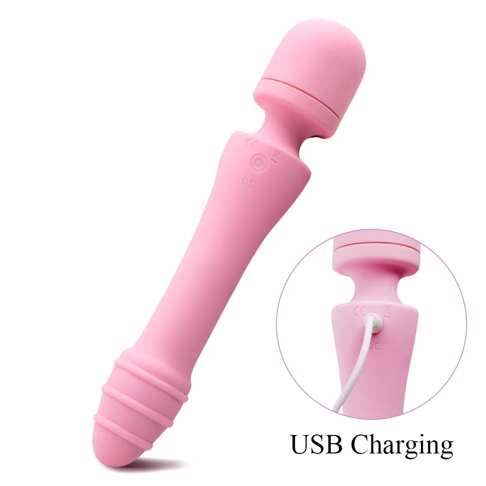 Двухголовый нагревательный вибратор-фаллос EXVOID AV Stick для массажа точки G вагинально у женщин. Волшебная палочка для секс-игрушек.