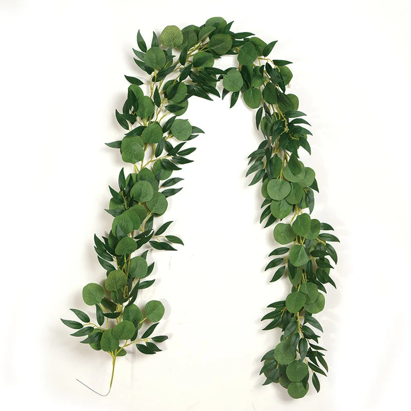 

Artificial Plant Leaves Vines Room Decor Hanging Artificial Flowers Plastic Leaf Wedding Party Wall Balcony Decoration Garland