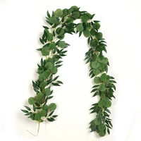 artificial plant leaves vines room decor hanging artificial flowers plastic leaf wedding party wall balcony decoration garland