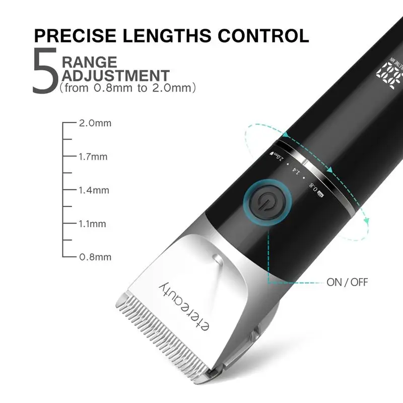 Электрическая машинка для стрижки волос беспроводной триммер светодиодный