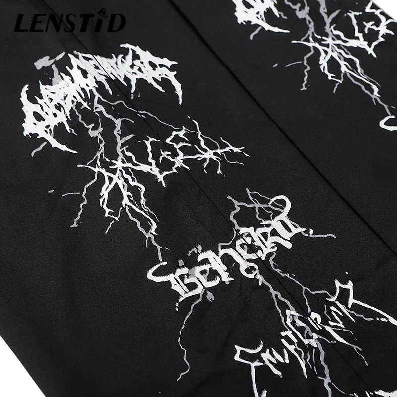 Джоггеры LENSTID мужские с принтом молнии мешковатые брюки в стиле хип-хоп уличная
