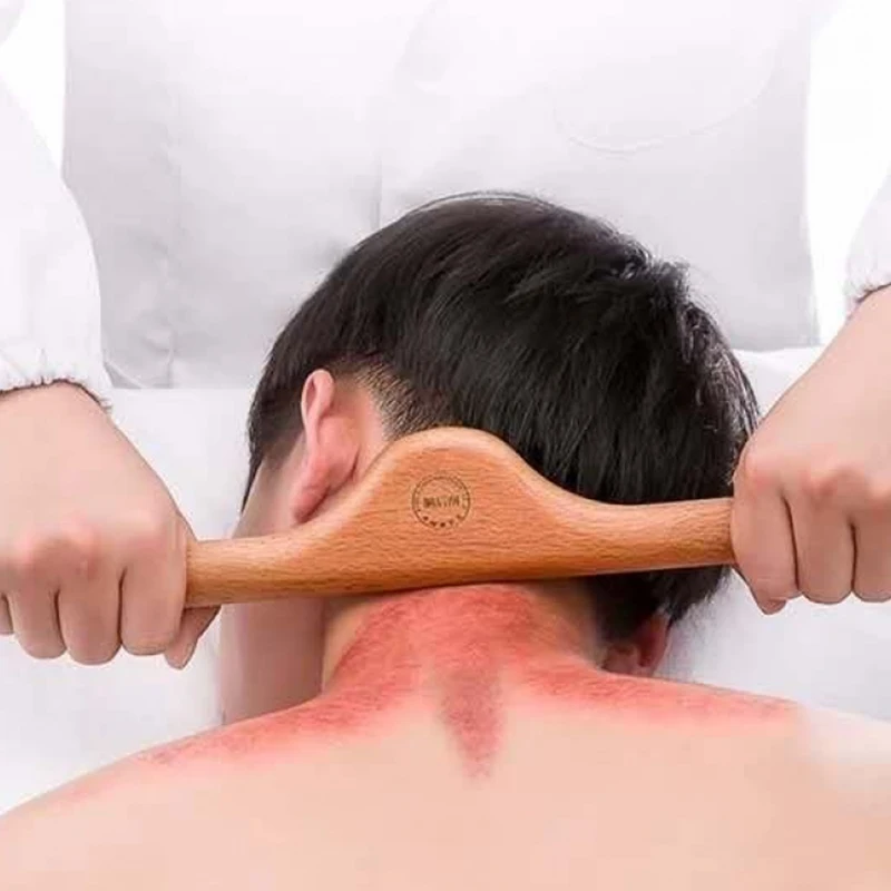 Натуральное дерево Очищающая палочка для плеча шеи ног Массажная доска Guasha SPA