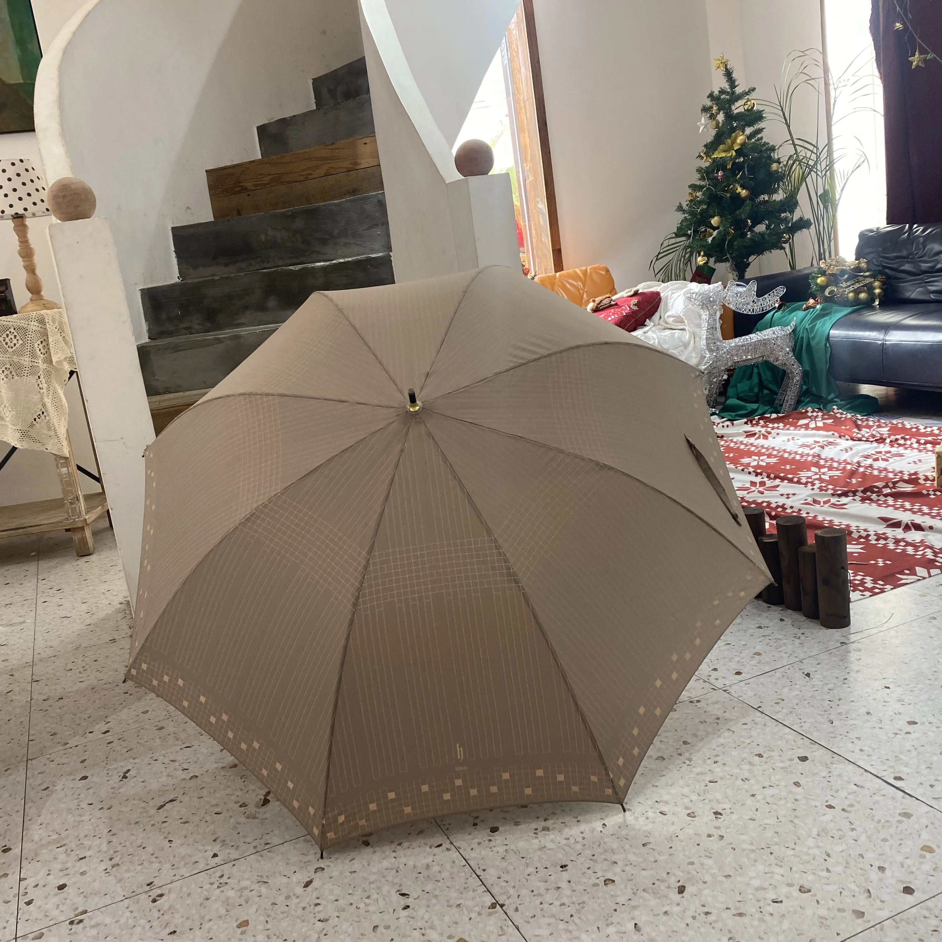 

Large Adult Umbrella Vintage Uv Protection Leather Handle Umbrella Automatic Unisex Guarda Chuva Household Merchandises EF50UB