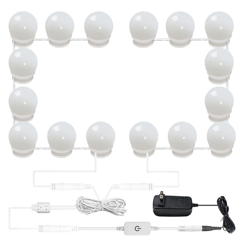 16 лампочек Голливудский стиль светодиодный светильник косметичка зеркальный с