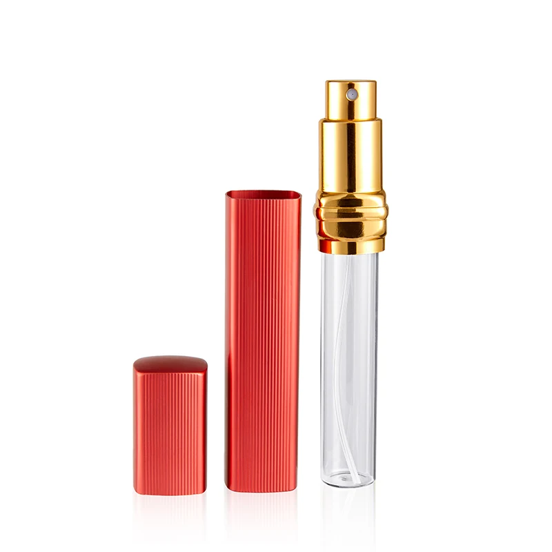 12ml Spray Refillable Bottle 6 Color Metal Tank Perfume Aluminum Nozzle Mist Atomizing Parfume Cosmetic Glass Container |