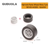 high tech parts ev3 wheel rim tyre 5614544309 moc building blcok bub rims assmbles particles educational toys 4pcslot