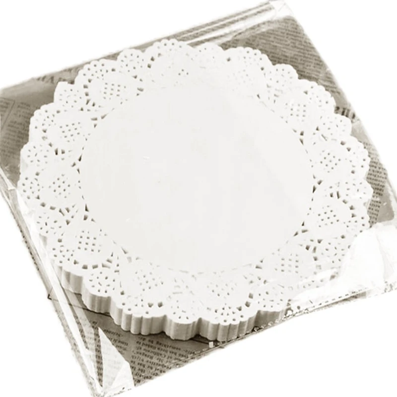 100 шт. белые кружевные круглые подушечки для упаковки тортов Свадебные украшения
