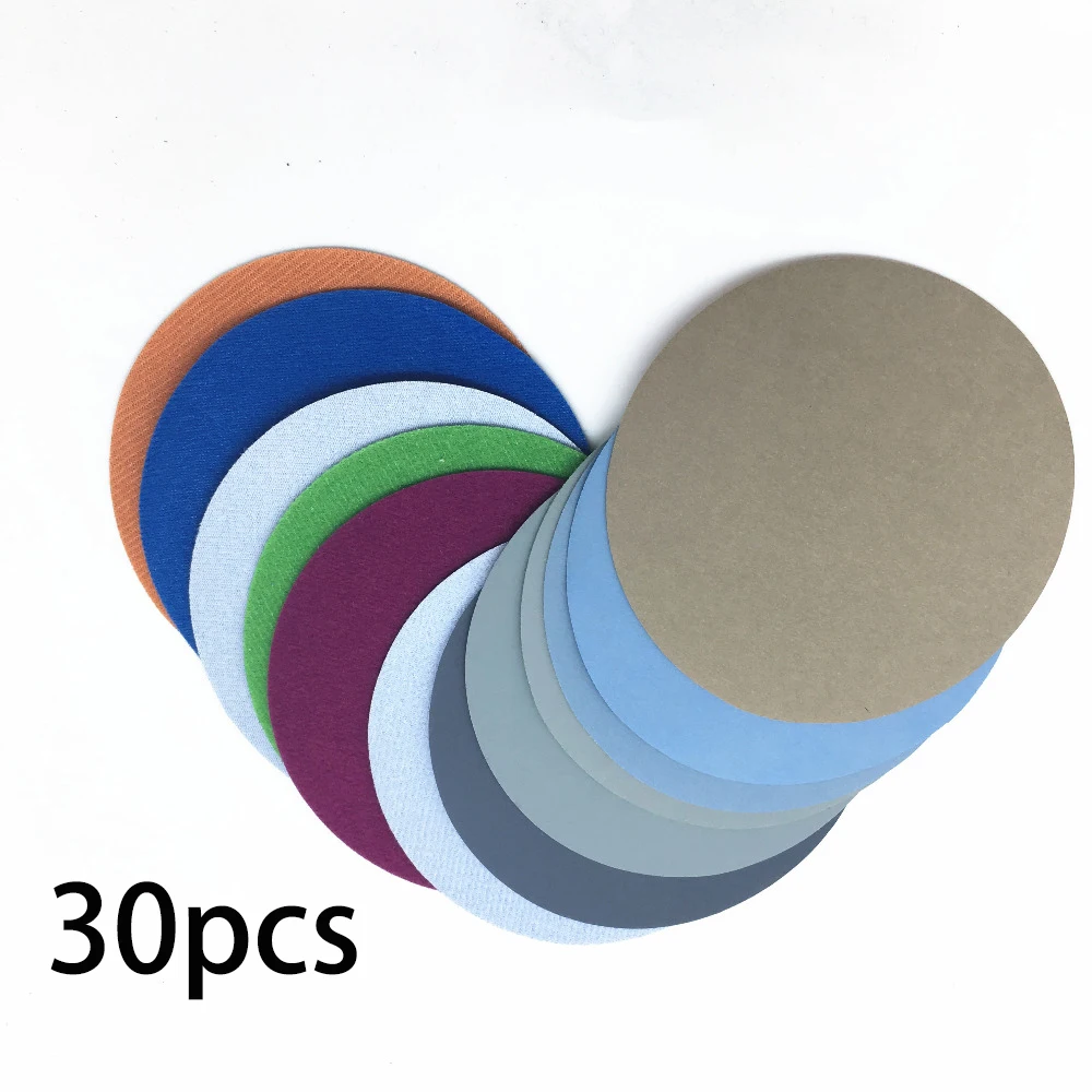 30pcs 3in Water Grinding 1500-10000Grit Round Sanding Discs Sandpaper Paper | Инструменты