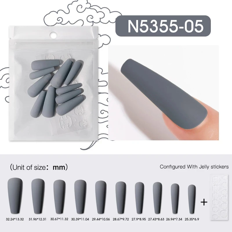 

Патчи для ногтей Rosalind, 10 шт./Лот, блестящие длинные трапециевидные матовые накладные ногти для наращивания, накладные ногти