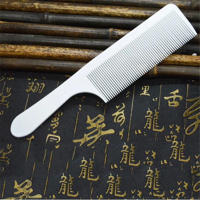 

1 PC Retro Heat Resistant Salon Hair Trimmer Brushes Plastic Pin Tail Antistatic Comb Professional White Resin Cutting Comb