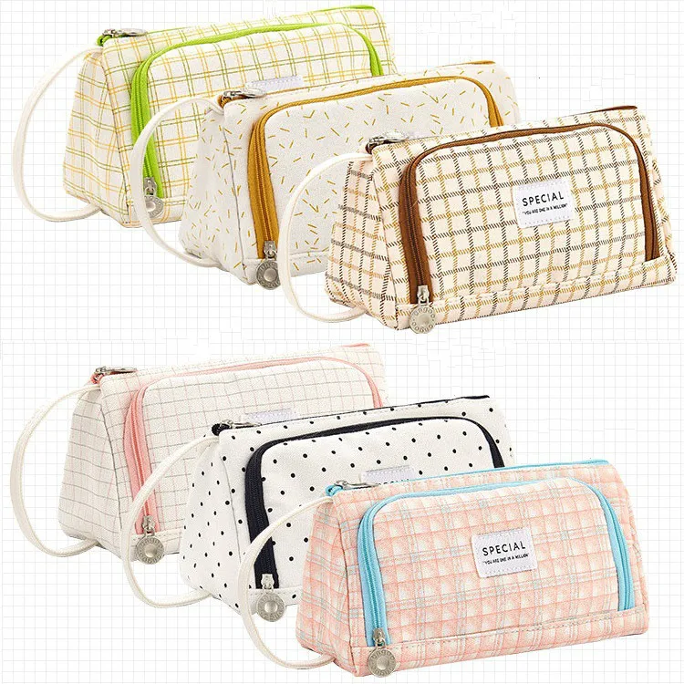 

New Super Big Pencil Case Canvas Large Capacity Pencilcase School Pen Case Supplies Pencil Bag School Pencils Pouch Stationery