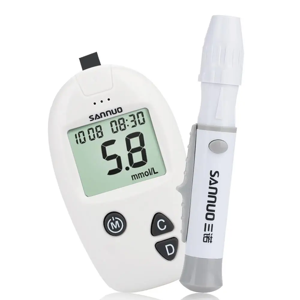

White Glucose Meter Monitor Diabetics Portable Detection Household Plastic Durable Glucometer Tester Rapid Detection Health