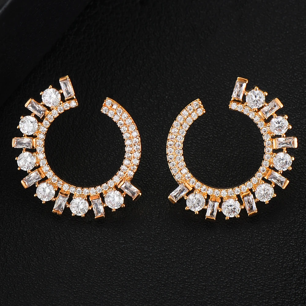 GODKI Danity Stud Earring For Women Wedding Fashion Flow Cubic Zirconia Brincos boucle d'oreille 2020 Trendy Bohemia Jewelry HOT |
