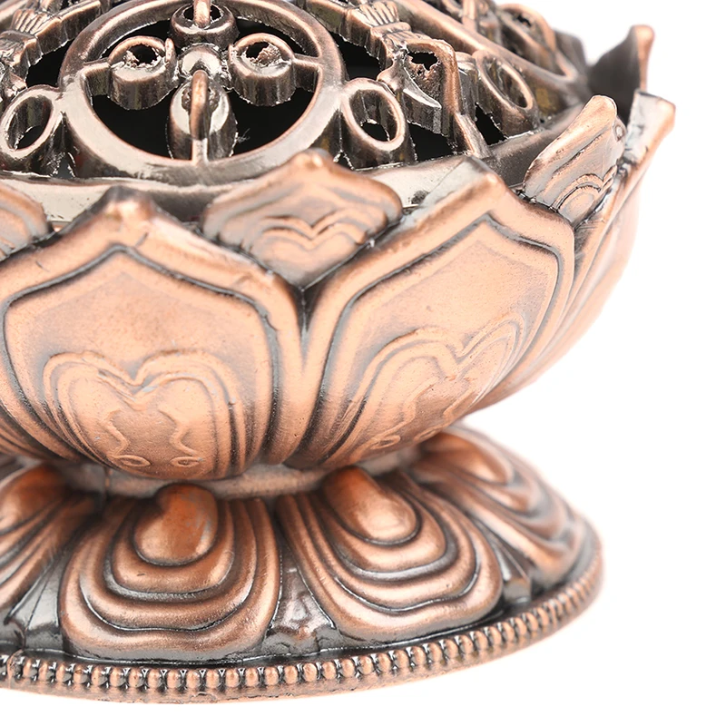 

Chinese Buddha Alloy Incense Burner Lotus Incense Holder for Buddhist Home Decor