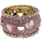 Горячая Распродажа женское кольцо в форме розового сердца украшенное фианитом Стразы Стильное универсальное модное женское ювелирное изделие