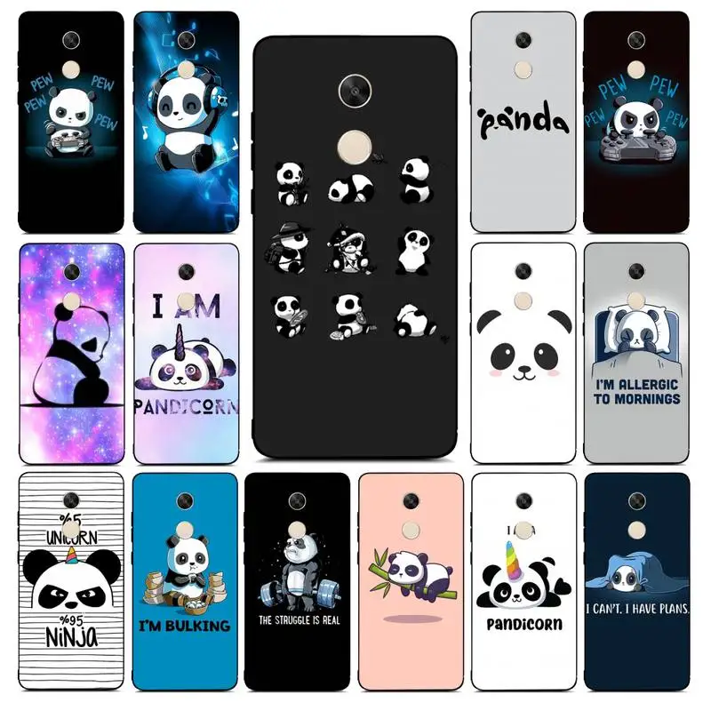 

YNDFCNB Panda Phone Case for Redmi Note 4 5 6 8 9 pro Max 4X 5A 9S case