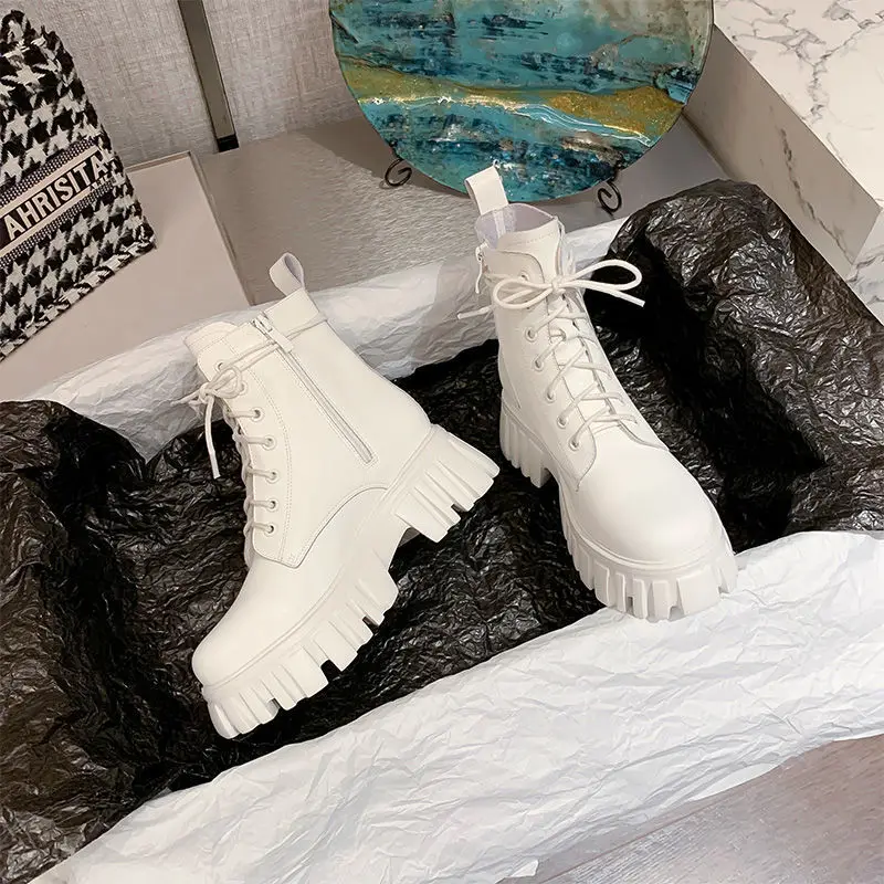 

2021 New Fashion Winter Women Boots Warmth Platform Ankle Boots Ankle Women Casual Booties Round Toe Women's Shoes Botas Mujer