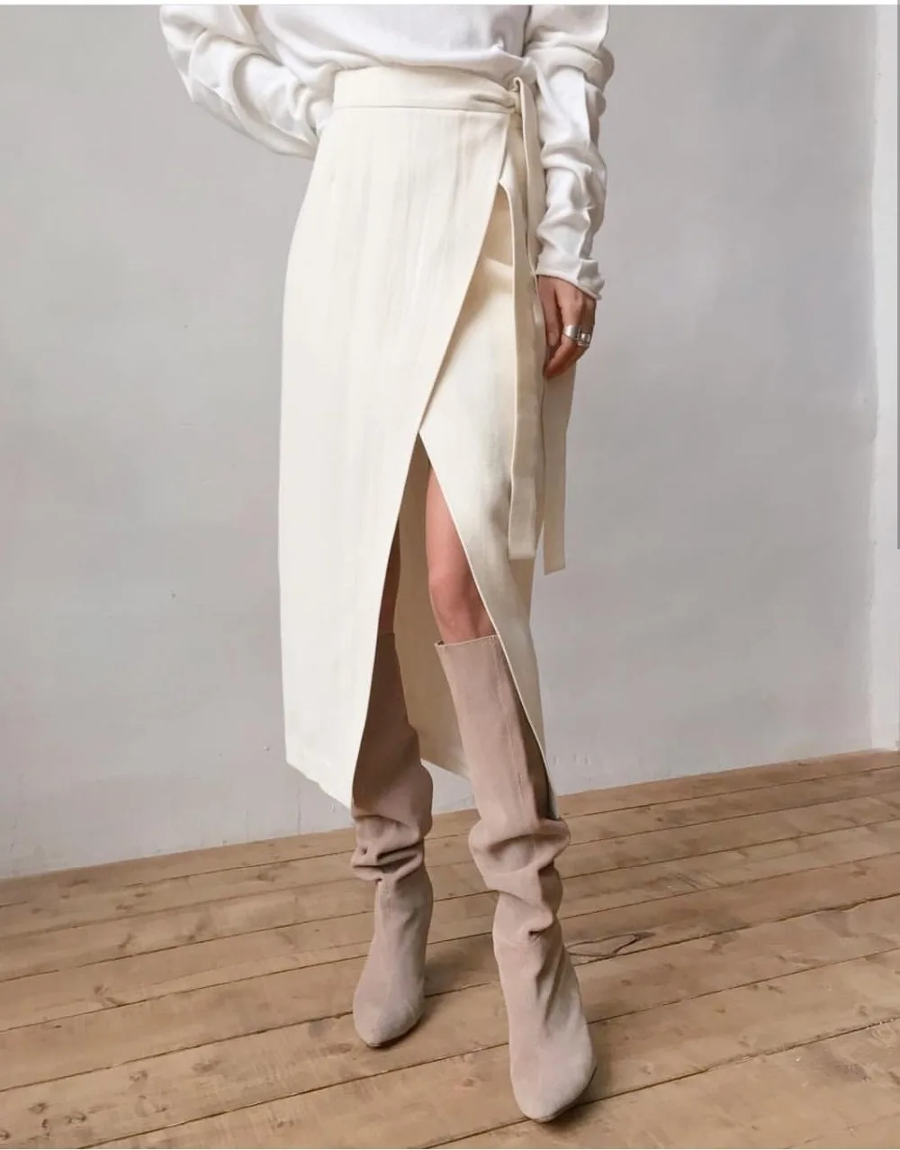 Sexy Elegant Split Hem Skirt Women Office Ladies Mid-culf Suede Long Skirt Women Autumn Winter Lace Up Bandage Skirts Khaki