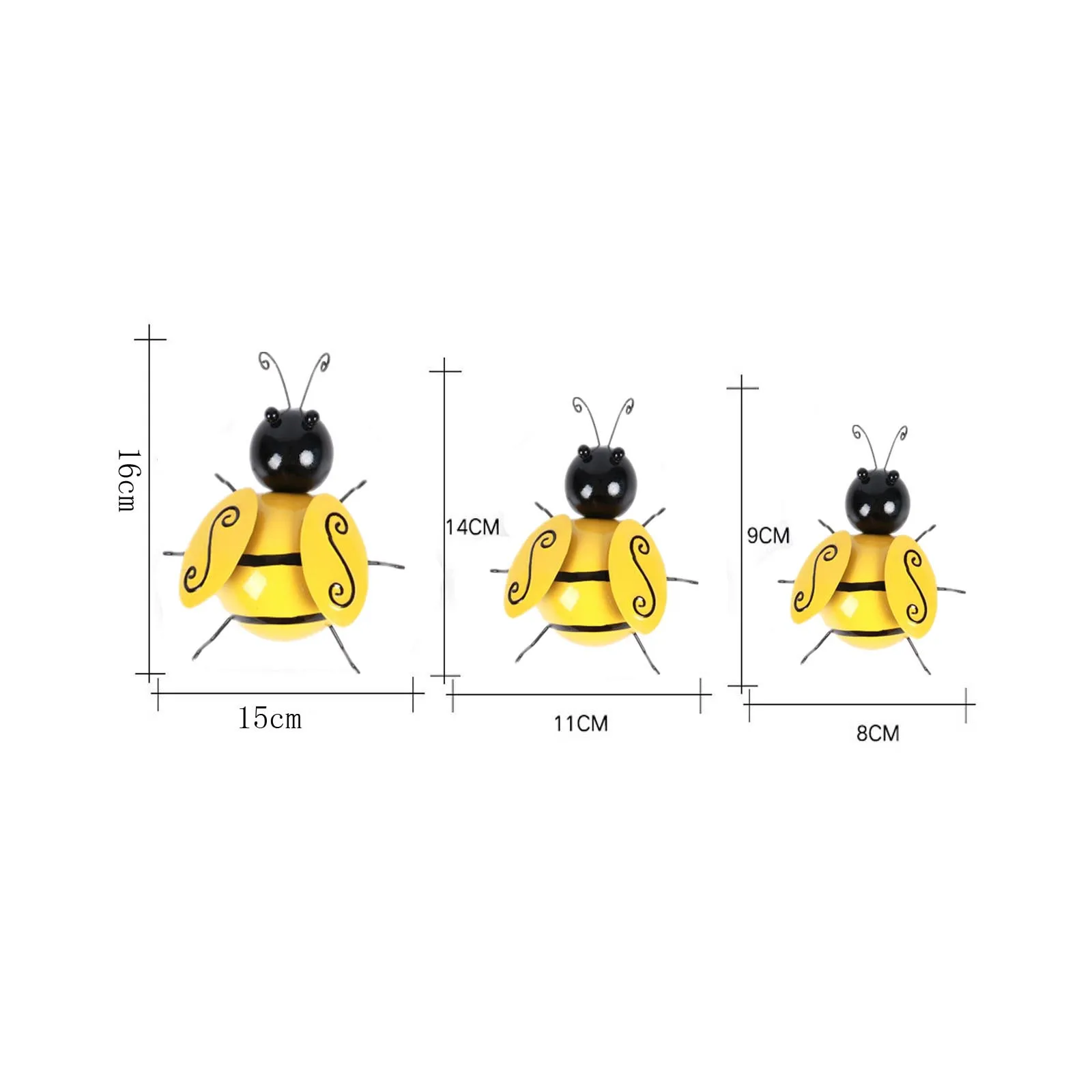 

4pcs Garden Decoration Outdoor Metal Bumble Bee Garden Lawn Ornaments Home Decor Decoracion Jardin Bee Garden Accessories #M