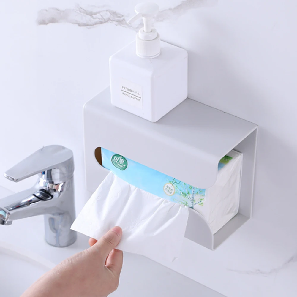 

Portable Wall Mounted Toilet Kitchen Tissue Box Paper Holder11