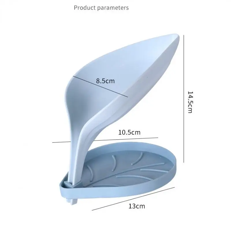 

Soap Rack No Drilling Leaf Double Layer Soap Holder Soaps Sponge Dish Bathroom Accessories Non-slip Drain Soap Tray