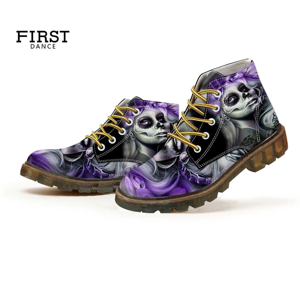 Женские ботинки с принтом черепов модные кроссовки ботильоны на заказ новинка