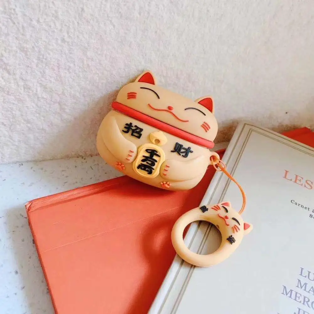 Чехол для наушников Lucky Cat противоударный защитный чехол Airpods Pro 4 цвета аксессуары