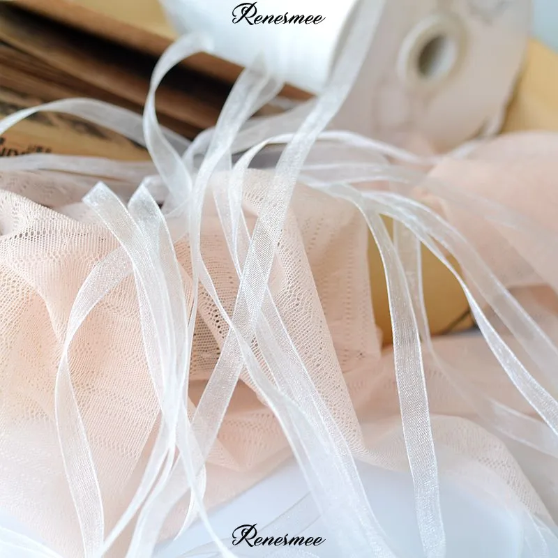 Высококачественная шифоновая лента с кружевной отделкой 5 м материал ручной