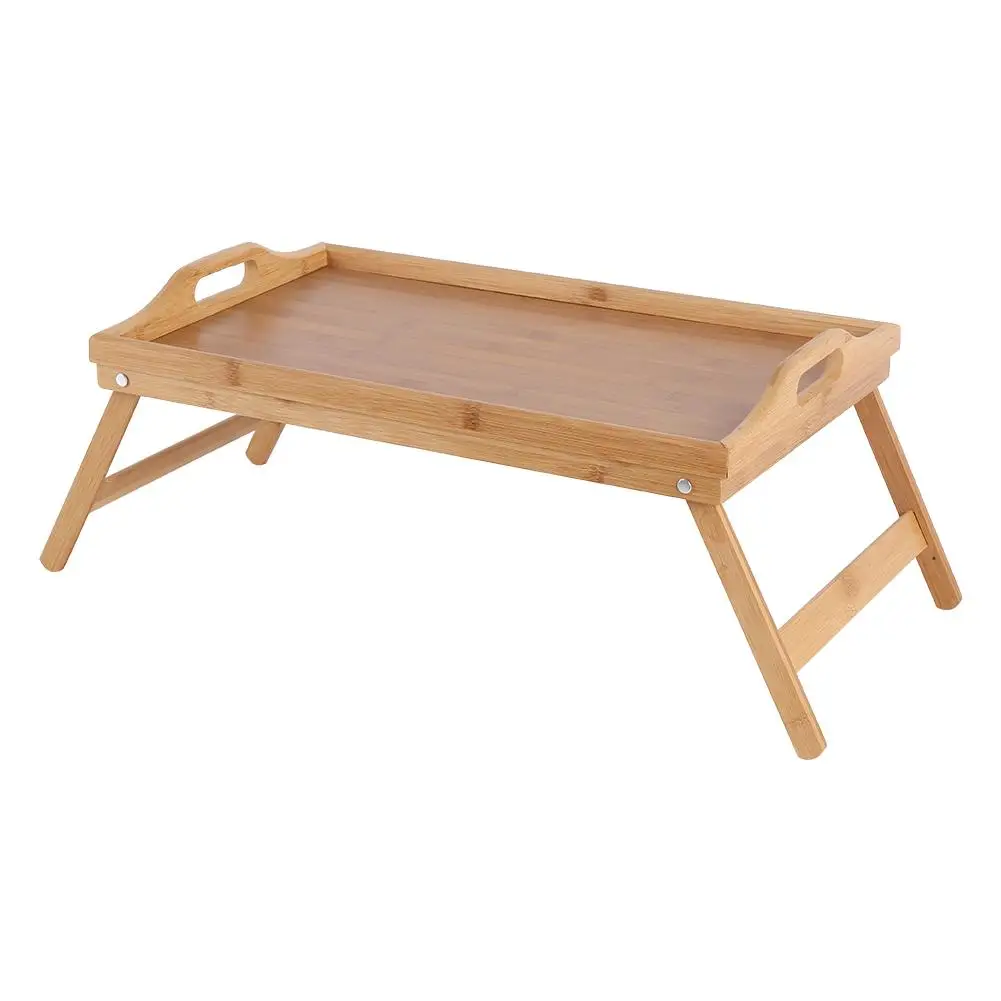 Folding Bamboo Computer Desk Wood Bed Tray Breakfast Laptop Serving Style Low Tea Food Table Furniture | Мебель