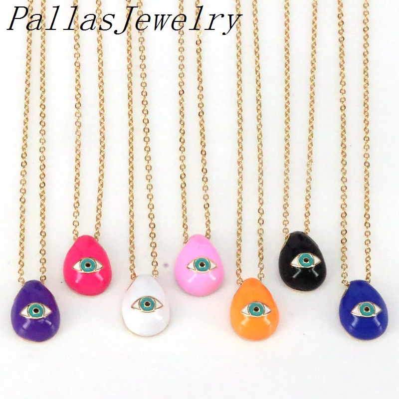 

Ожерелье женское с эмалированным кулоном, 5 шт., разноцветное, золотого цвета, 2021