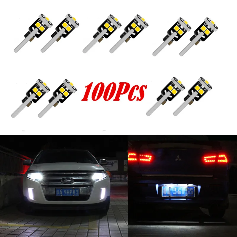 

100pcs W5W T10 Car LED Clearance Light Canbus No Erro 194 Auto Interior Dome Trunk Door Lamp Parking Bulb For Auto Universal